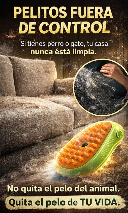 VaporPet™️- Cepillo a Vapor para Mascotas que Elimina Suciedad, Huele Mejor y Deja Pelo Sedoso + Desinfección Profunda